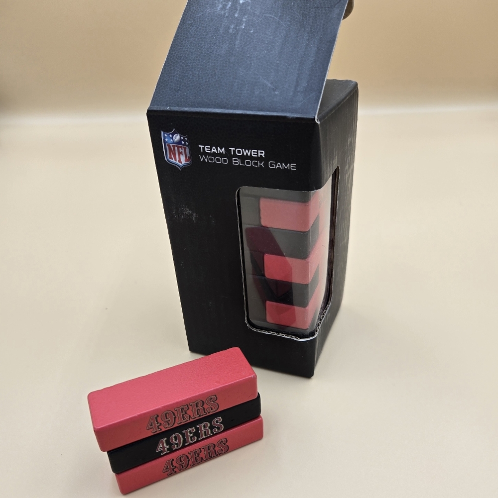 NFL 49ers Red and Black Wood Team Tower Game